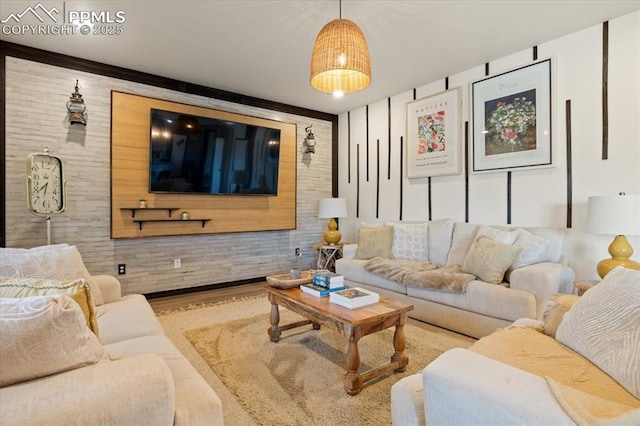 living area with light wood-style flooring