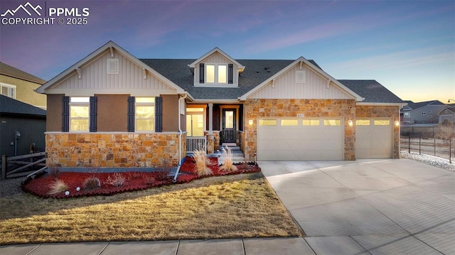 view of front of house with a garage