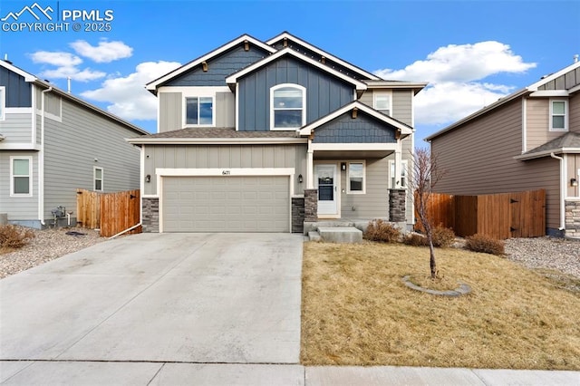 craftsman house with a garage