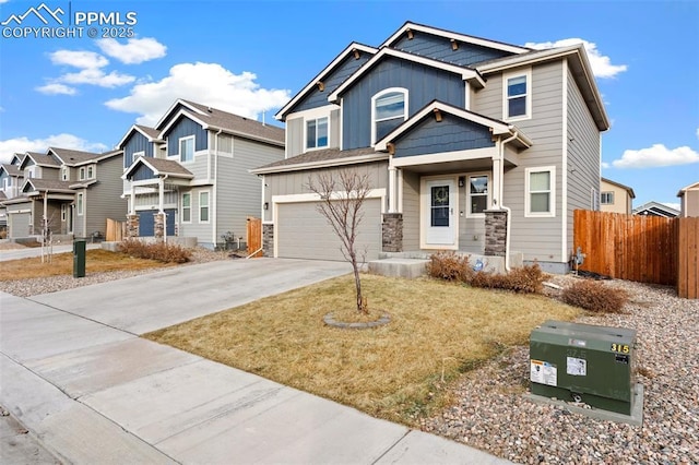 craftsman-style home featuring a garage