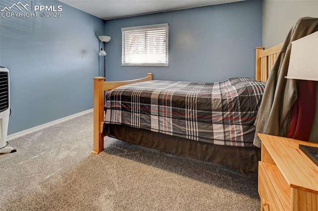 bedroom featuring carpet