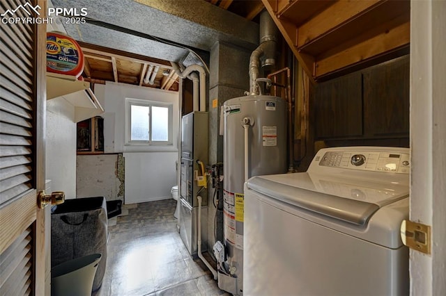 laundry room with washer / dryer and gas water heater