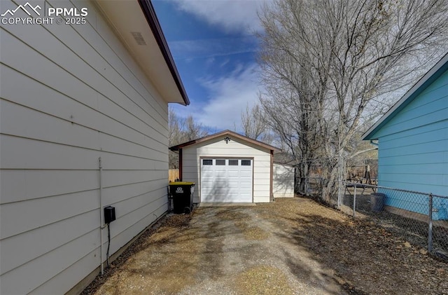 view of garage