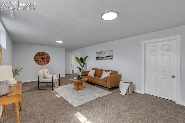 living room featuring carpet flooring