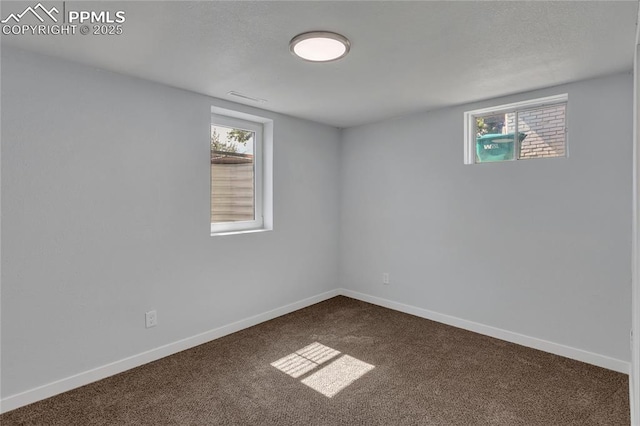 basement with carpet floors