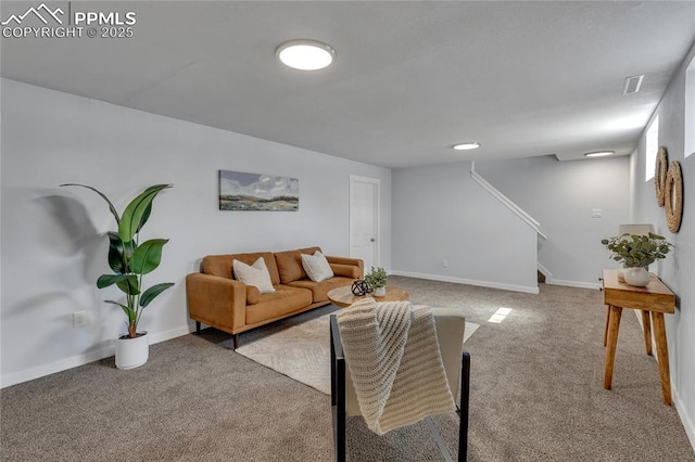 view of carpeted living room