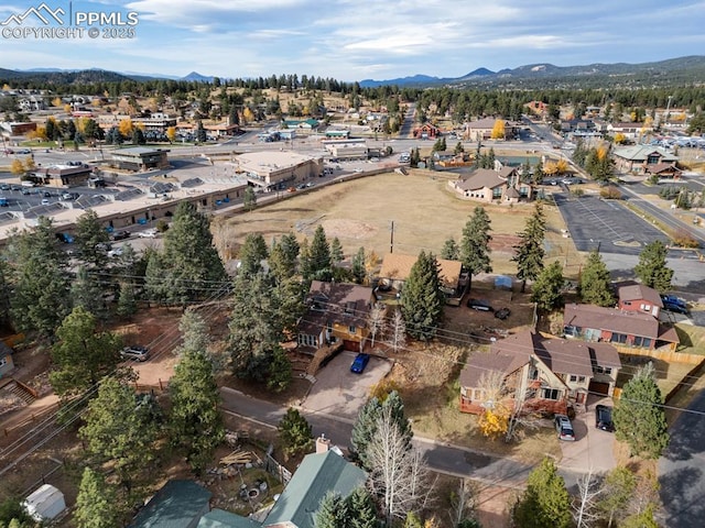 bird's eye view featuring a mountain view