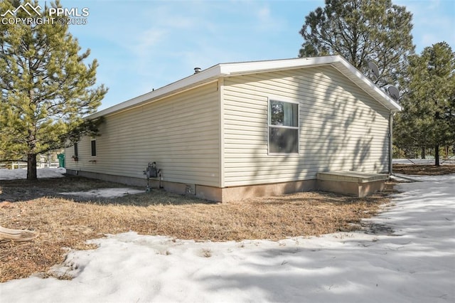 view of snowy exterior