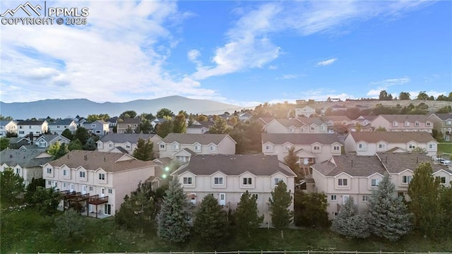 aerial view with a mountain view