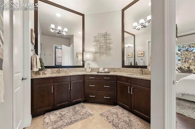 bathroom featuring vanity and tile patterned floors