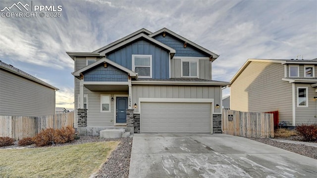 craftsman-style home with a garage