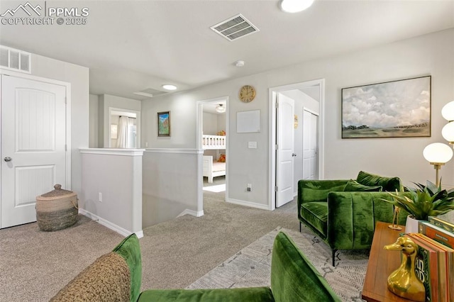 interior space with light colored carpet