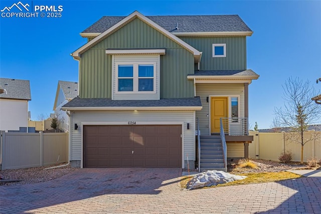 view of front of home featuring a garage