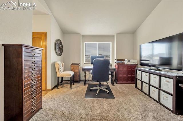 carpeted office space featuring plenty of natural light