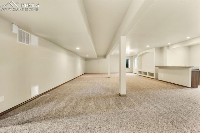 interior space with light colored carpet