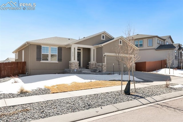 view of front of house with a garage