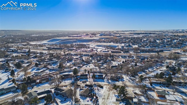 view of snowy aerial view