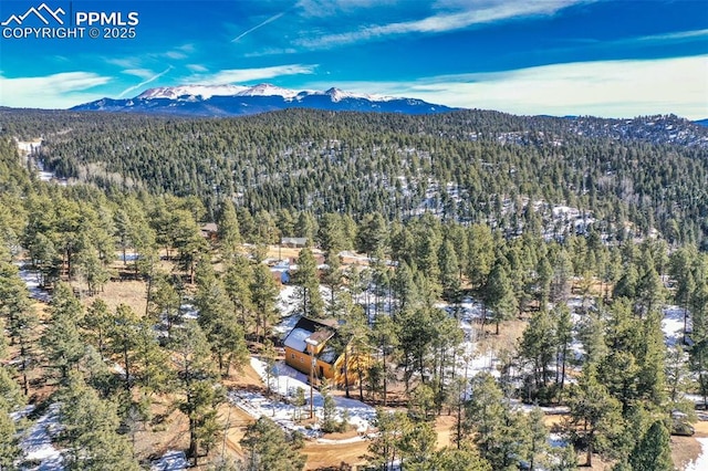 aerial view with a mountain view