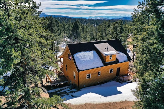 aerial view featuring a mountain view