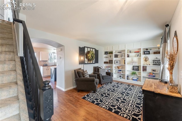 living room with light wood-type flooring