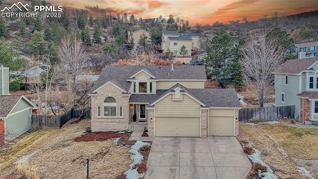 view of property with a garage