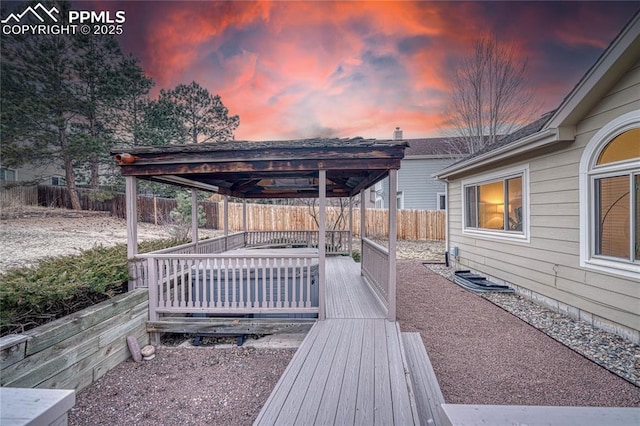 view of deck at dusk