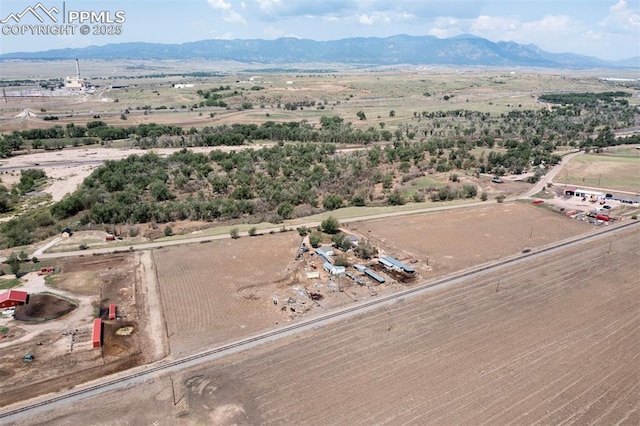 aerial view with a mountain view