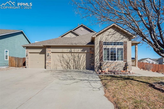 view of front of house with a garage