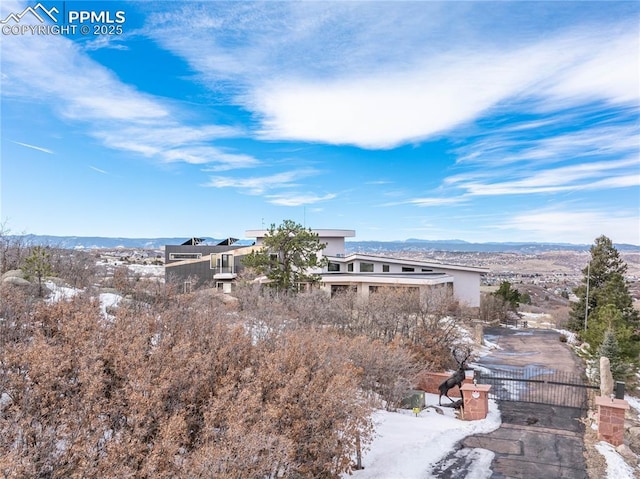 property view of water featuring a mountain view