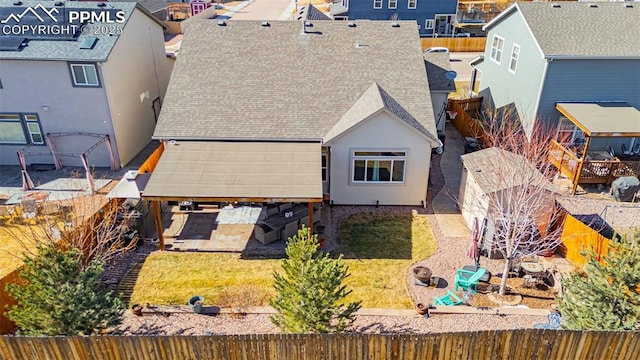 drone / aerial view featuring a residential view