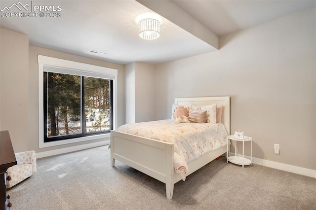 view of carpeted bedroom