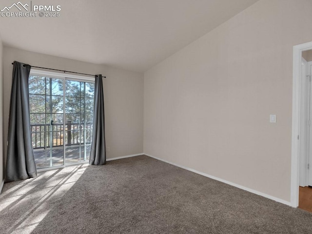 view of carpeted spare room