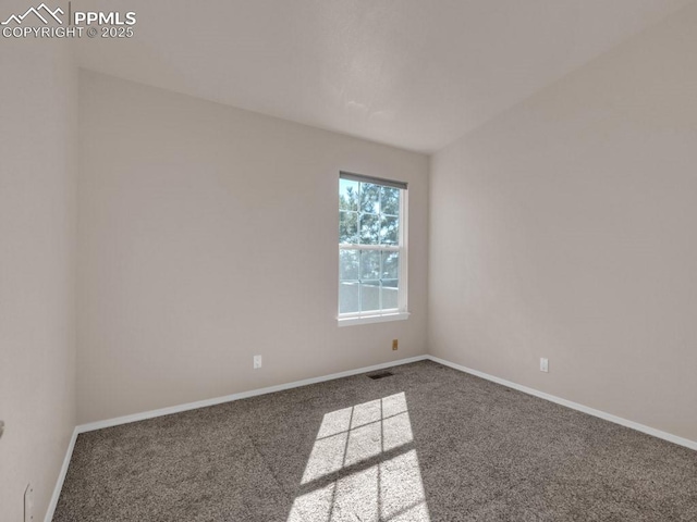 view of carpeted spare room