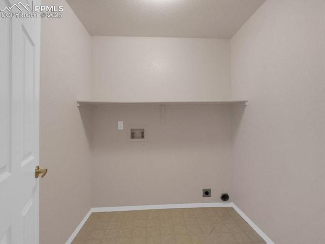 laundry area with washer hookup and electric dryer hookup