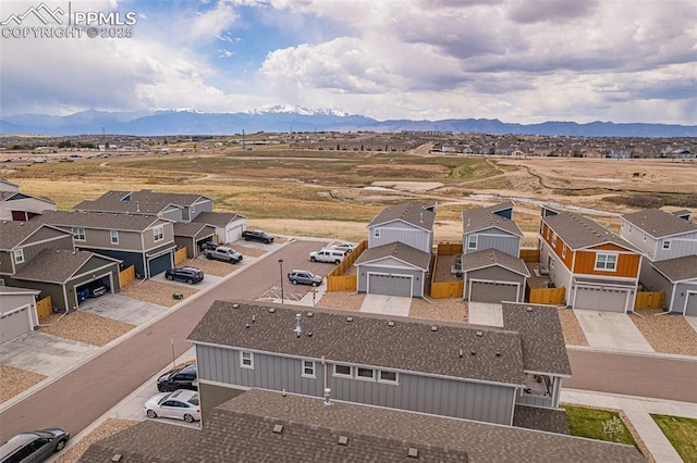 aerial view featuring a mountain view