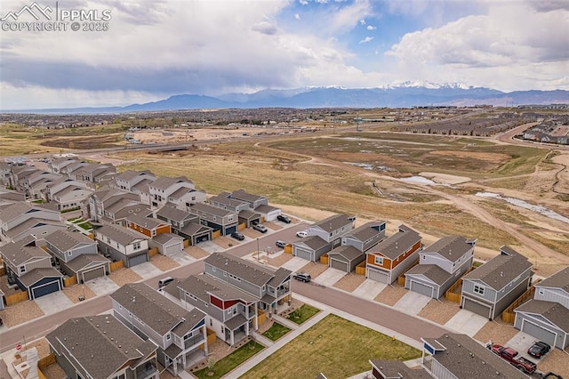 aerial view with a mountain view