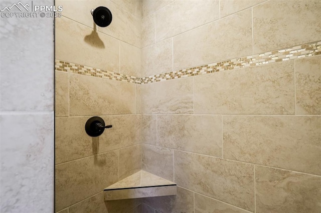 room details featuring a tile shower