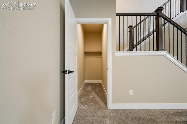 interior space featuring carpet flooring