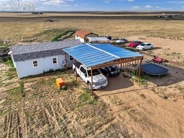 aerial view featuring a rural view