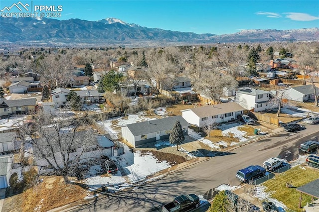 aerial view featuring a mountain view