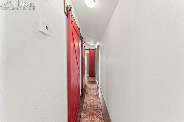 hallway with a barn door