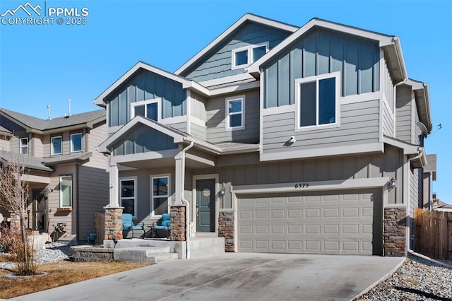 view of front of house with a garage