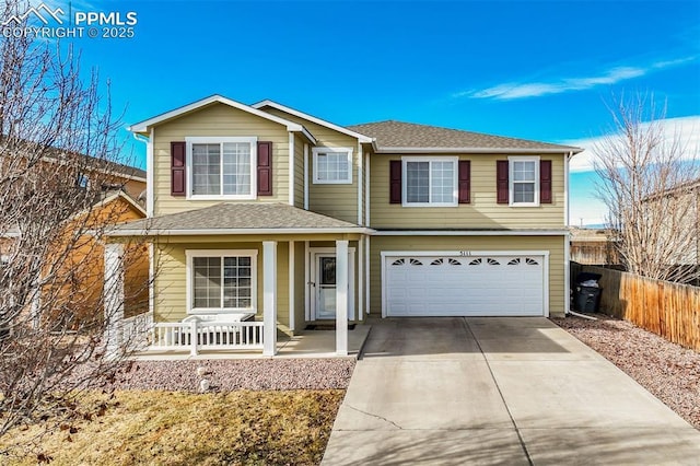 view of front of house with a garage