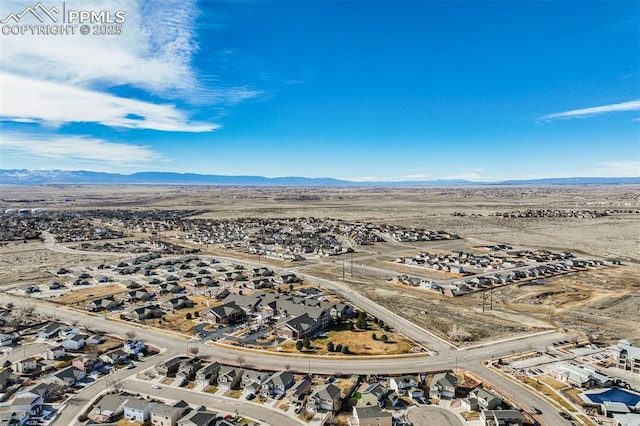 aerial view with a mountain view