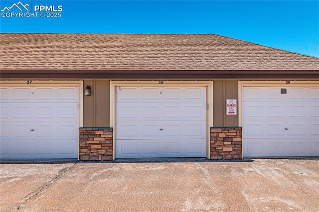 view of garage