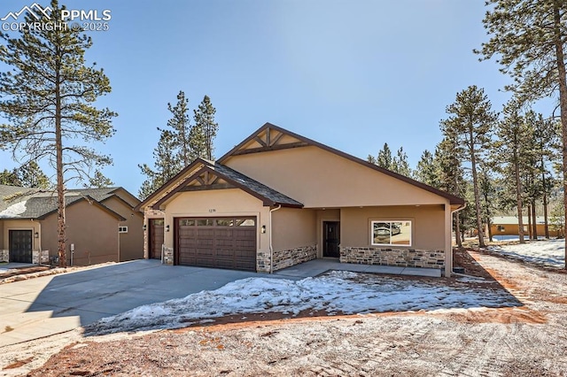 view of front of home with a garage