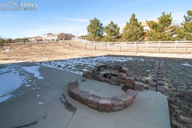 details featuring an outdoor fire pit