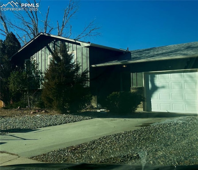 view of home's exterior featuring a garage