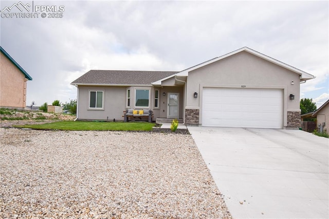 ranch-style home with a garage