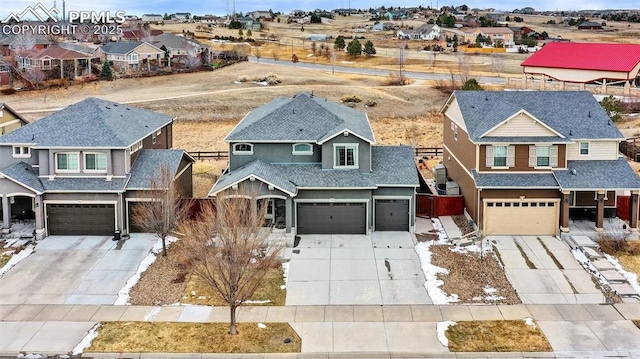 aerial view with a residential view